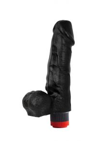 411600 Вибромассажер-реалистик черный с вибратором в ламинате ― Секс Культура