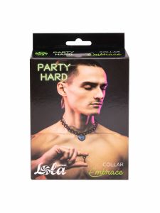 1093-02 Ошейник Party Hard Embrace Black ― Секс Культура