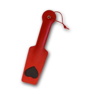 3131-2 Хлопалка с сердечком Красная Жара из натуральной кожи ― Секс Культура