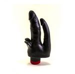 41490 Вибратор реалистик черный  анально-вагинальный в целлофане 16,5 см х 3,5 и 2 см