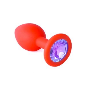 70600-15 Силиконовая втулка красная, цвет кристалла сиреневый 7,2 см х 3 см ― Секс Культура