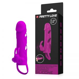 026216-1 Вибронасадка на пенис фуксия 5,5" Preetty Love ― Секс Культура