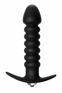 5007-03lola Анальная пробка с вибрацией Twisted Anal Plug Black (Батарейки ААА) 5007-03lola ― Секс Культура