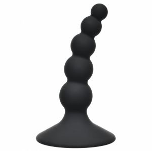 4108-03 Анальная пробка Ribbed Plug Black ― Секс Культура