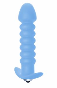 5007-02lola Анальная пробка с вибрацией Twisted Anal Plug Blue (Батарейки ААА) 5007-02lola ― Секс Культура