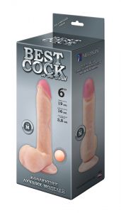 591403 Фаллоимитатор неоскин на присоске BEST COCK 6" ― Секс Культура
