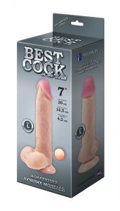 592303 Фаллоимитатор неоскин на присоске BEST COCK 7" ― Секс Культура