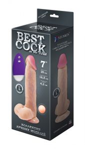 592313 Вибратор с выносным блоком BEST COCK 7" ― Секс Культура