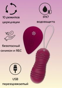 9021-12lola Виброшарики с циркуляцией на пульте управления Take it Easy Ray Wine Red 9021-12lola ― Секс Культура